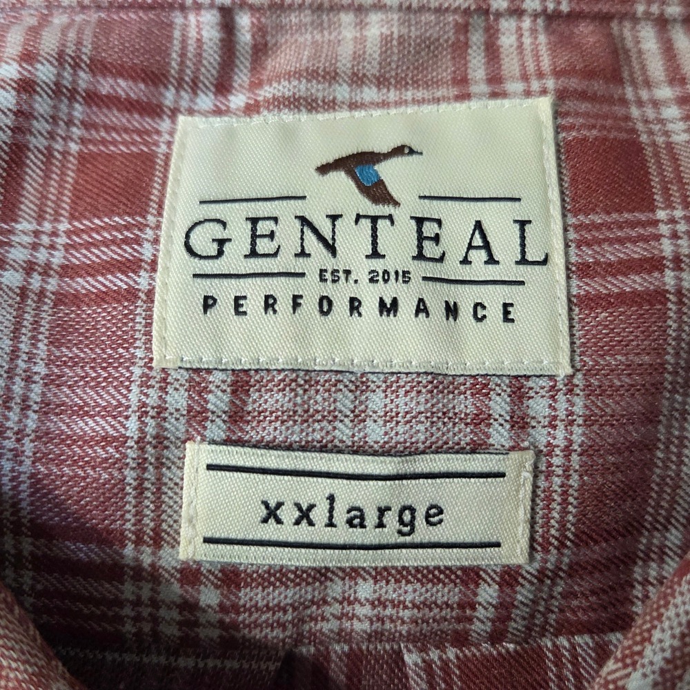 NEW GenTeal Performance Long Sleeve Flannel Shirt Rosewood Plaid Mens XXL‎ - Picture 4 of 11
